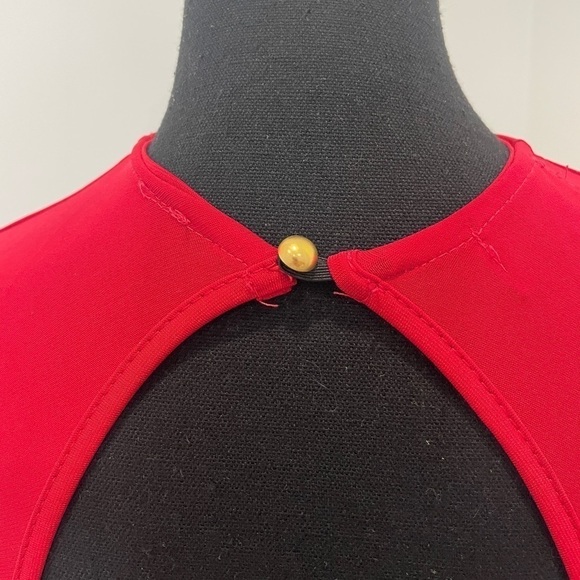 Club London Red Long Sleeve Backless Fishtail Train Maxi Dress - Picture 7 of 12